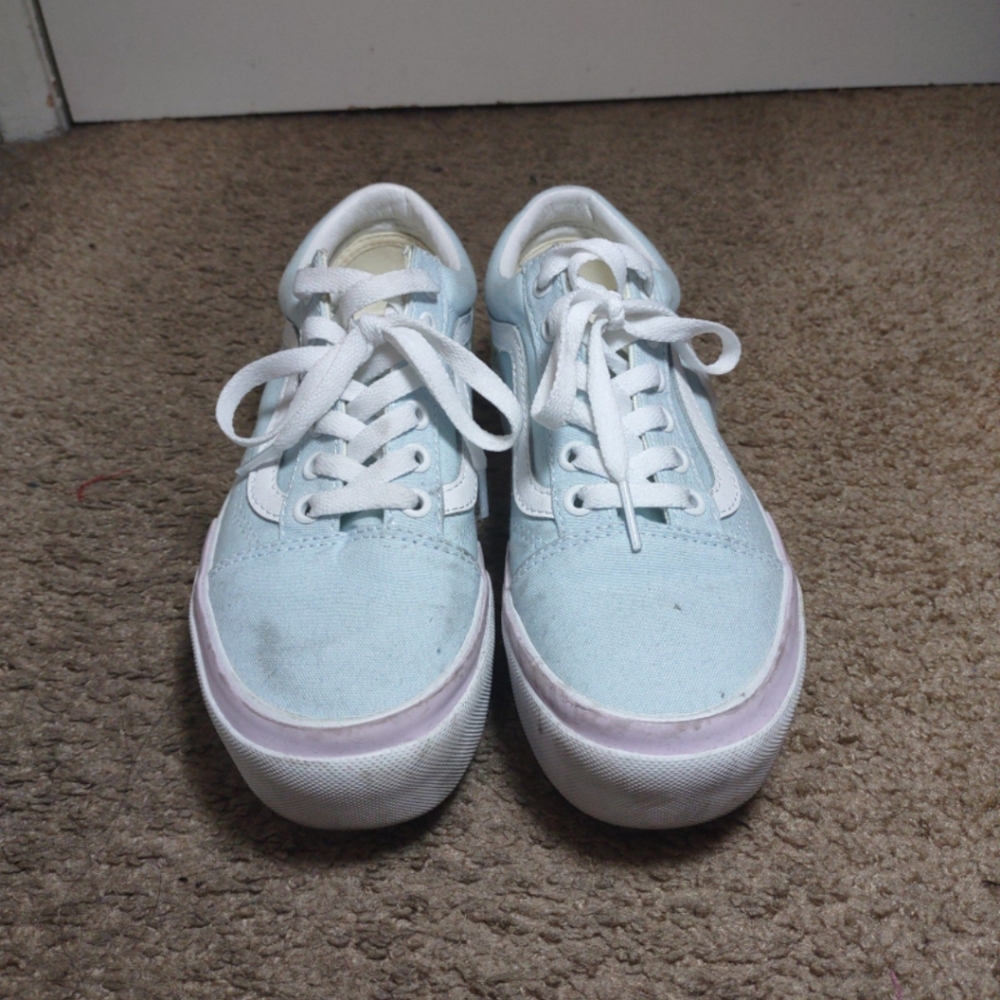 Multicolored Pastel Platform Vans
